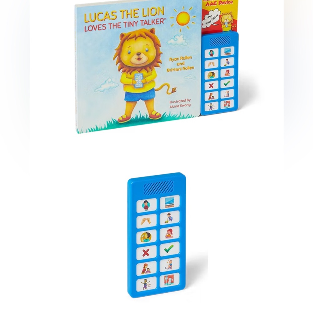 Tiny Talker AAC Device Book - Blue Lucas the Lion
